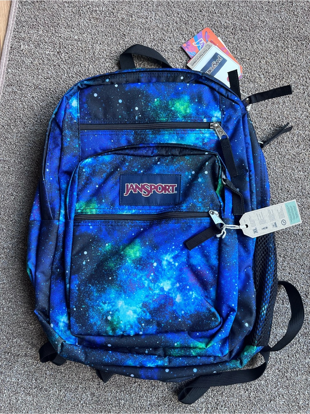 Jansport Galaxy Print Backpack in Blue and Green